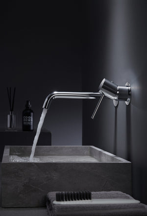 Chrome Single Lever Bathroom Sink Faucet Modern Minimalist, view 4