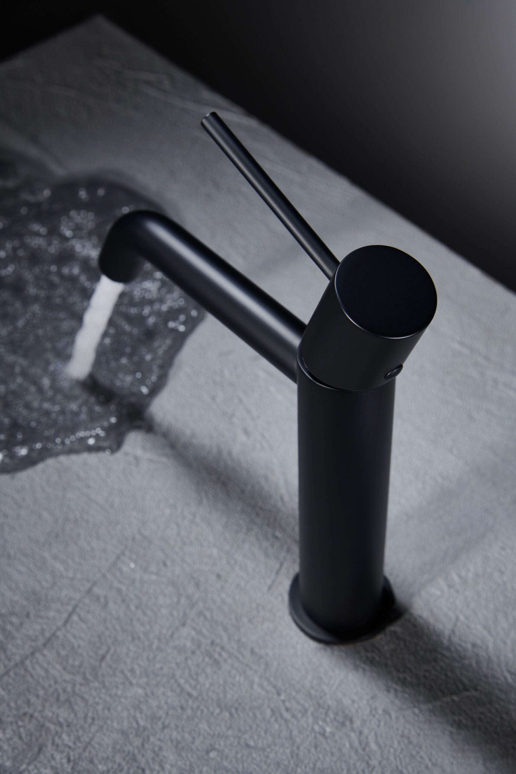 Matte Black Single Lever Basin Mixer Faucet, view 5