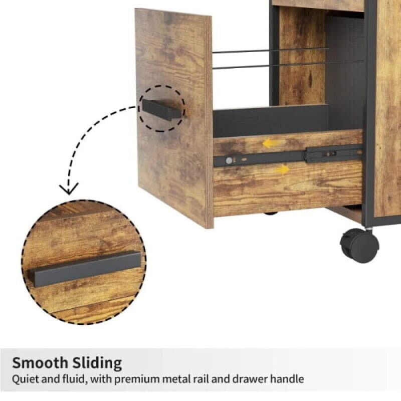 2-Drawer File Cabinet - Drawer Rolling