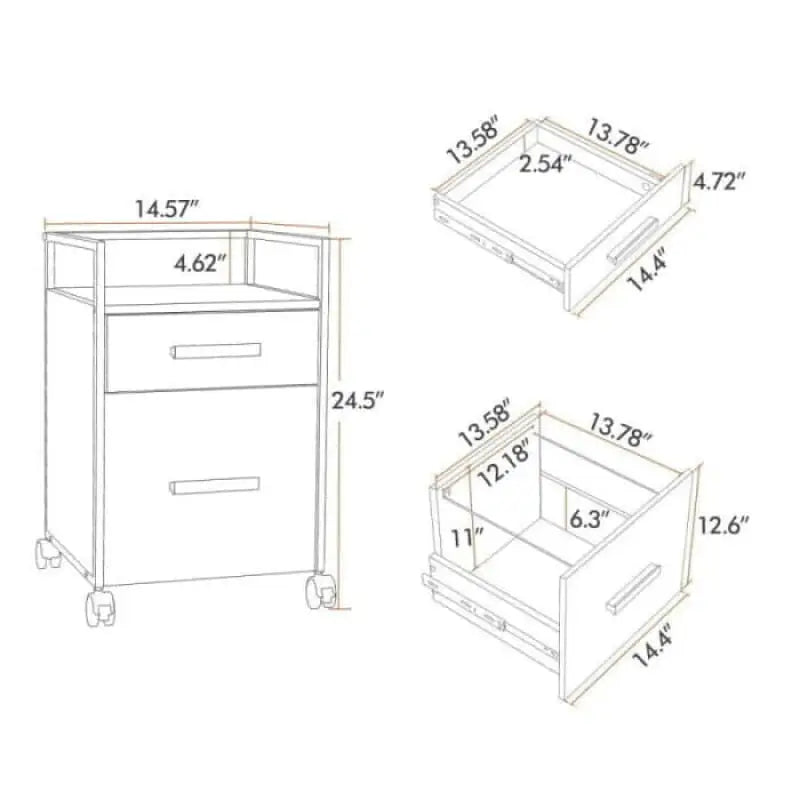 2-Drawer File Cabinet - Drawer Rolling