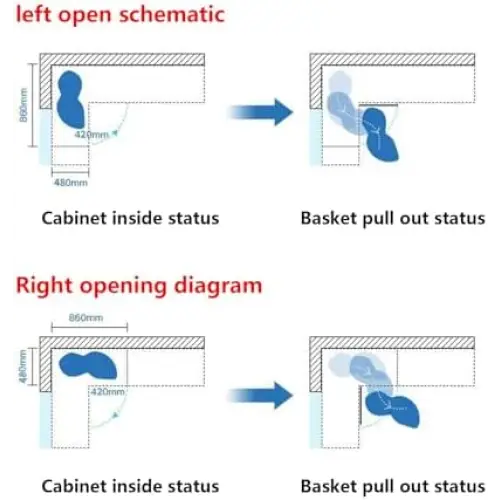 2 Tier Corner Pull Out Tray Storage Organize Cabinet - Kitchen Essentials