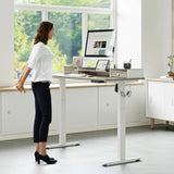 Electric Standing Desk Glass Top Double Drawer Eufaula