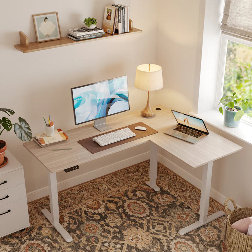 Triple Motor L-shaped Standing Desk