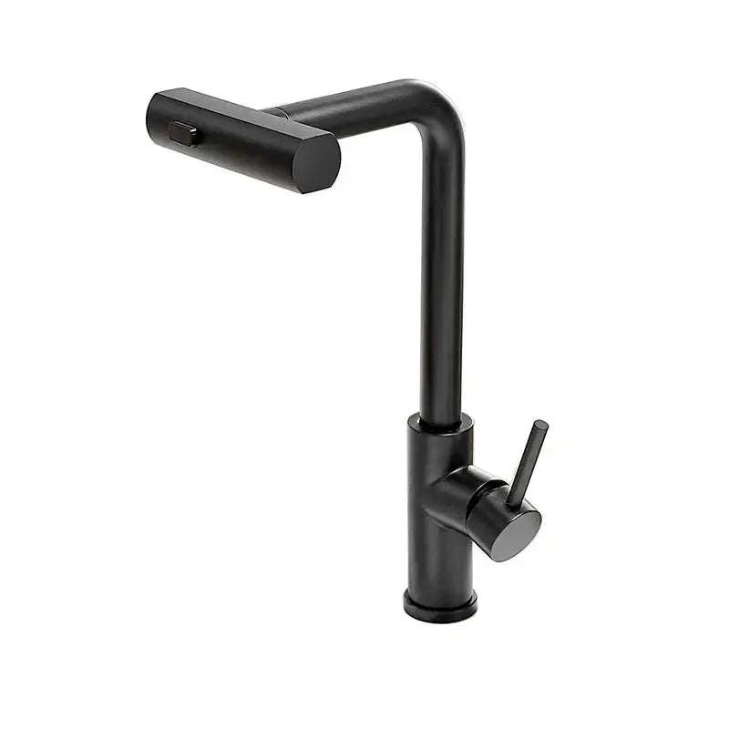 3 Mode Waterfall Crane Sensor Pull Out Sink Faucet - Black - No Sensor / G1/2 - Kitchen Faucets