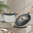 3 Piece Non Stick Stone Wok Frying Pan Pot Cookware Set - 2 piece set - Cookware set