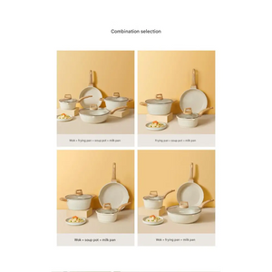 4 Piece Non Stick Cookware Frying Pan Soup Pot Set - Cookware set