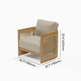 4 Pieces Teak Hand Woven Rope Outdoor Sofa Set - Beige - Sofa