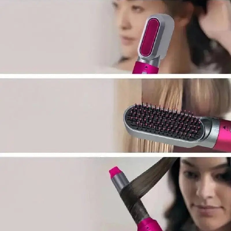 5 in 1 Hair Dryer Hot Comb Straightener and Air Curler - Multifunctional Curler/Straightener