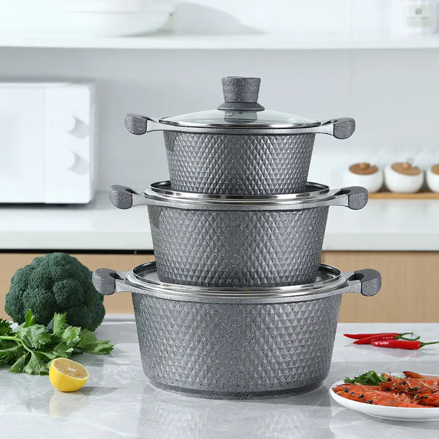 6-10 Piece Aluminum Non Stick Pot Frying Pan Cookware Set - Cookware set