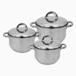 6 Piece Stainless Steel Double Ear Pot Cookware Set - Silver - Cookware set