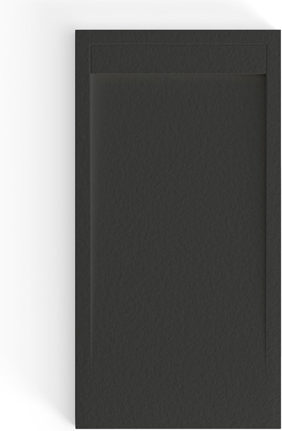 Saona Black Shower Tray with Hidden Drain Slate Texture - Platos de ducha