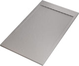 Saona Light Gray Shower Tray with Hidden Drain Slate Texture - shower tray