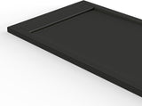 Saona Black Shower Tray with Hidden Drain Slate Texture - Platos de ducha