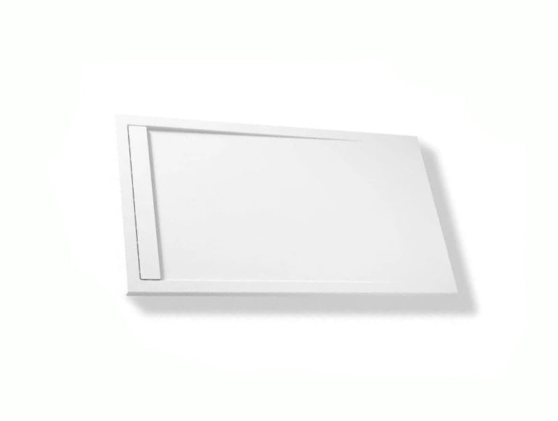 Saona White Shower Tray with Hidden Drain Slate Texture - Platos de ducha