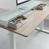Electric Standing Desk Glass Top Double Drawer Eufaula