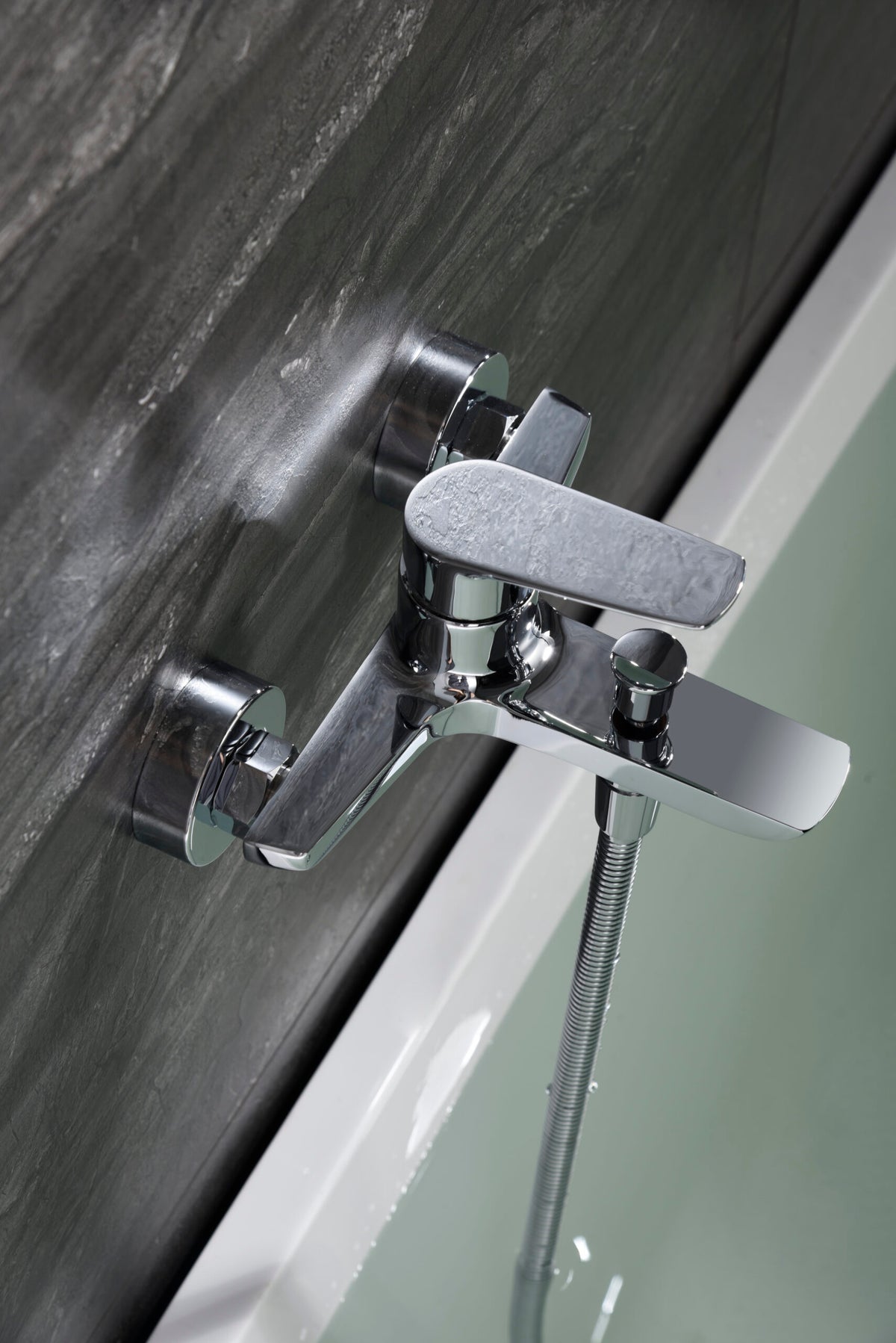Chrome Bathroom Shower Faucet Modern Design, view 3