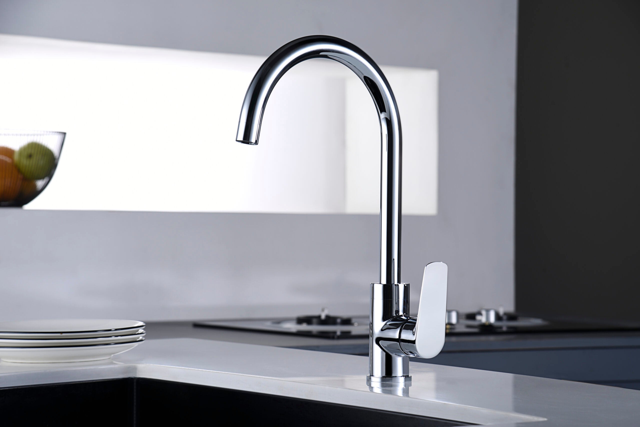 Chrome Kitchen Faucet Modern Minimalist Design, view 3