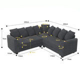 Sofá modular esquinero con cojín en forma de L