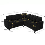Sofá modular esquinero con cojín en forma de L
