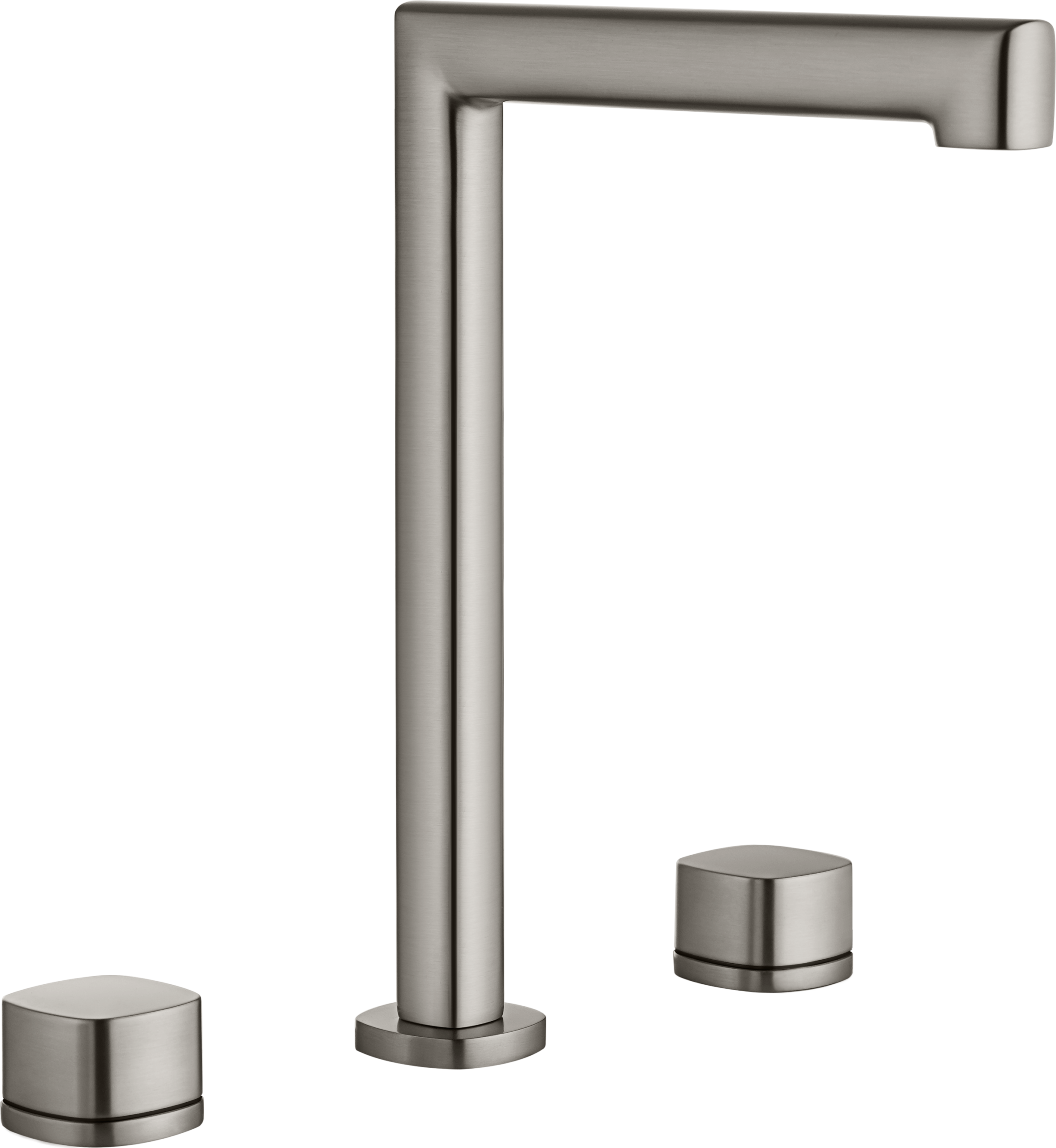 Toscana Brushed Nickel Tall Spout Countertop Two Handle Basin Mixer, main product view