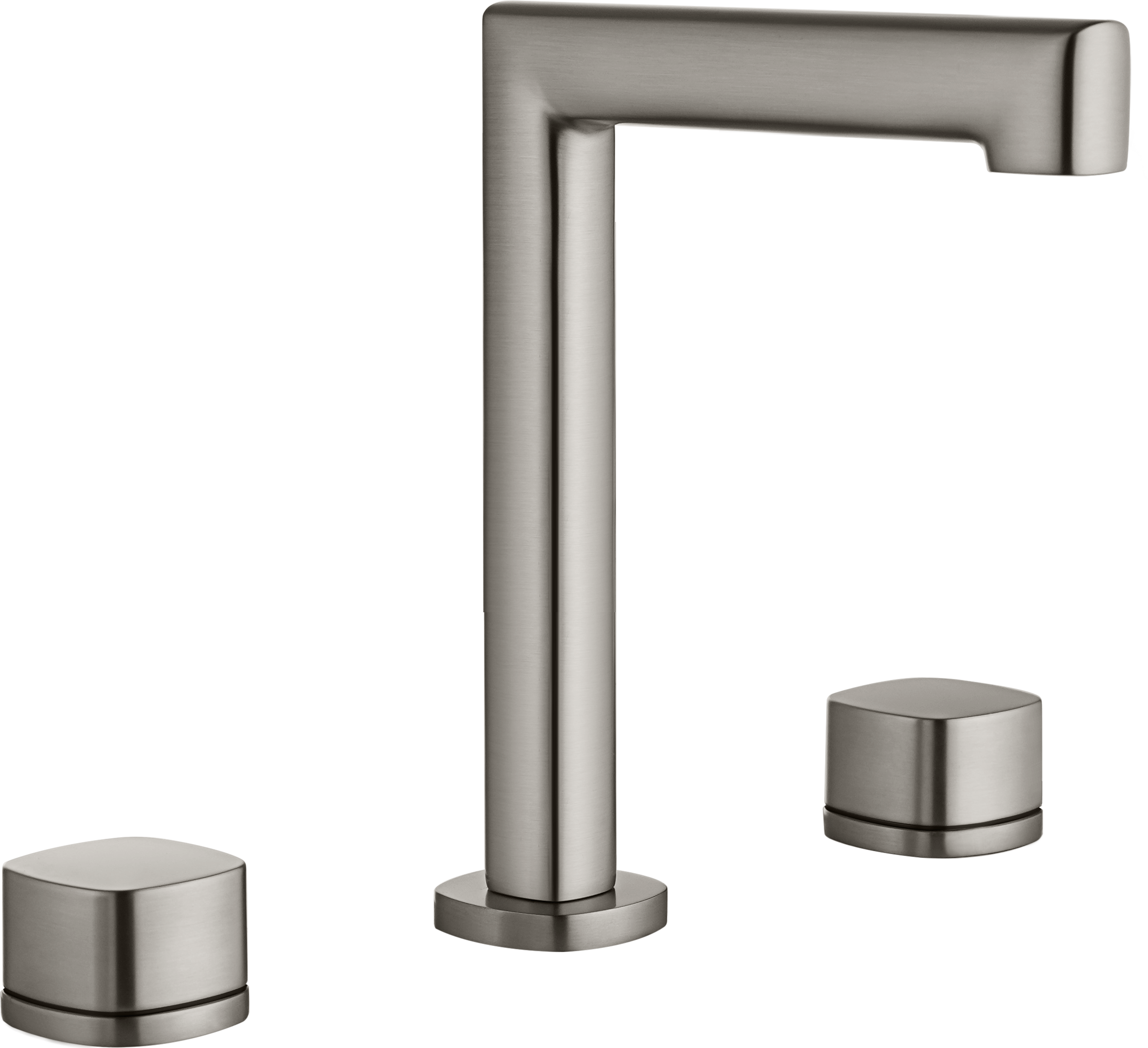 Toscana Brushed Nickel Low Spout Countertop Two Handle Basin Mixer, main product view