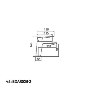 Matte White Single Lever Bidet Mixer Tap, view 3