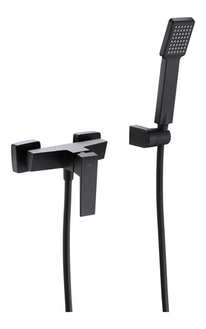 Matte Black Single-Lever Shower Kit Modern Design, view 2