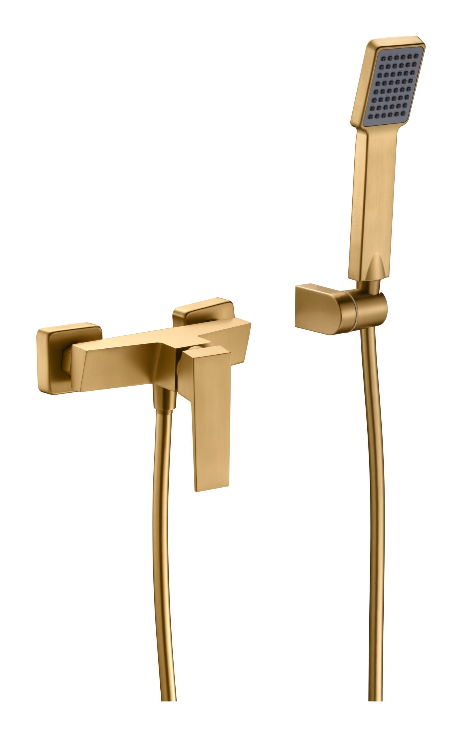 Brushed Gold Single Handle Shower Kit Modern Design, view 2