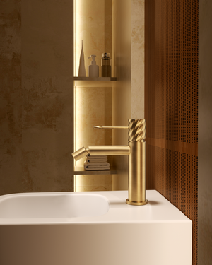 Bless Chrome Single Lever Bidet Mixer, in a bathroom setting