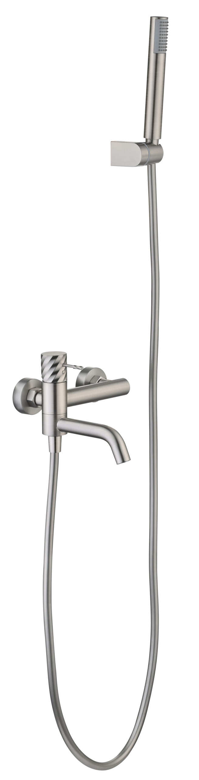 Bless Brushed Nickel Single Lever Bath and Shower Kit, main product view
