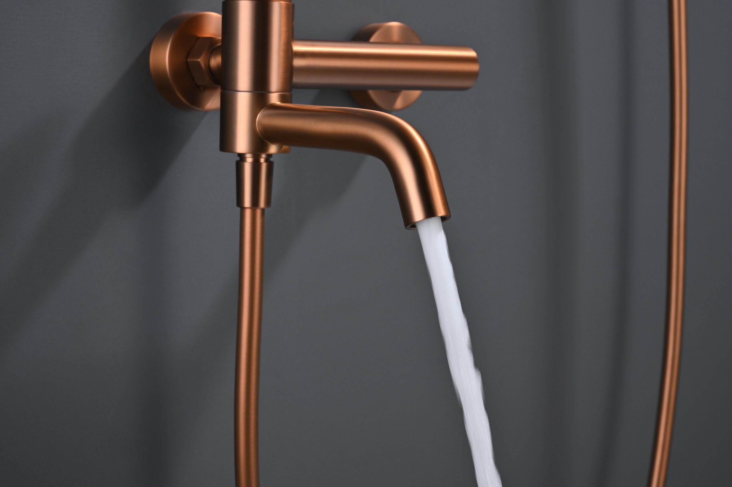Bless Brushed Rose Gold Single Lever Bath and Shower Kit, view 4
