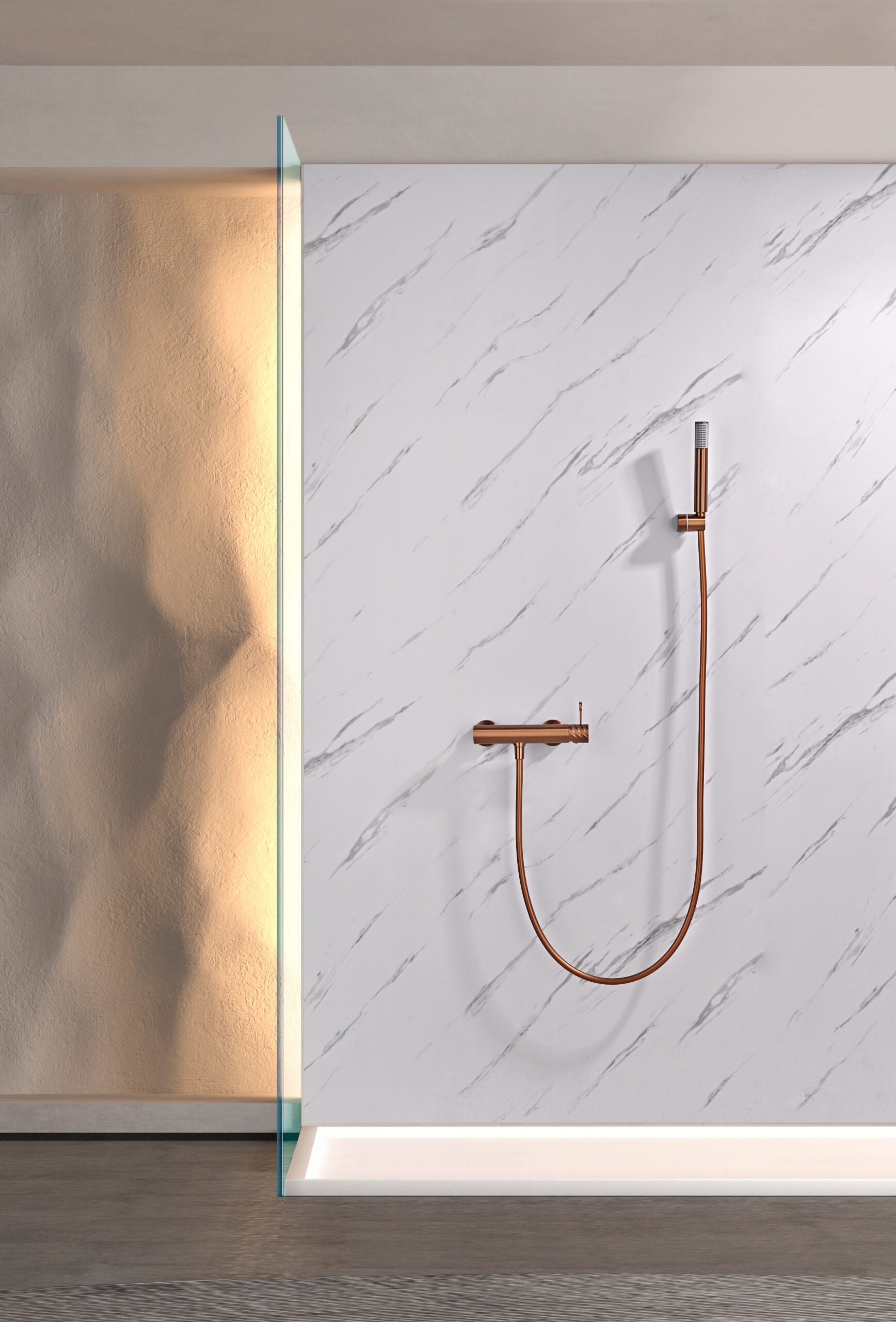 Bless Brushed Rose Gold Single Lever Shower Kit, view 3