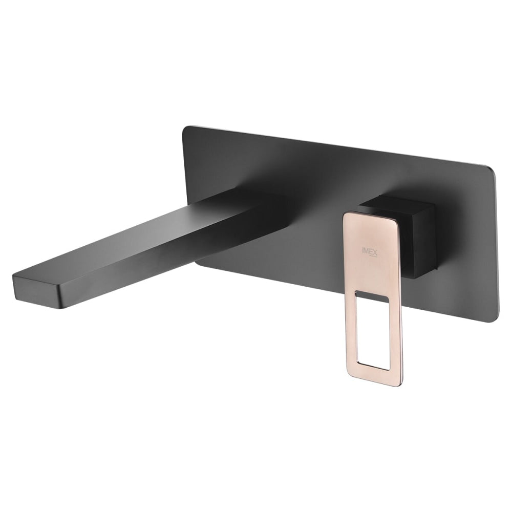 Monomando Lavabo Empotrado Suecia Negro Oro Rosa