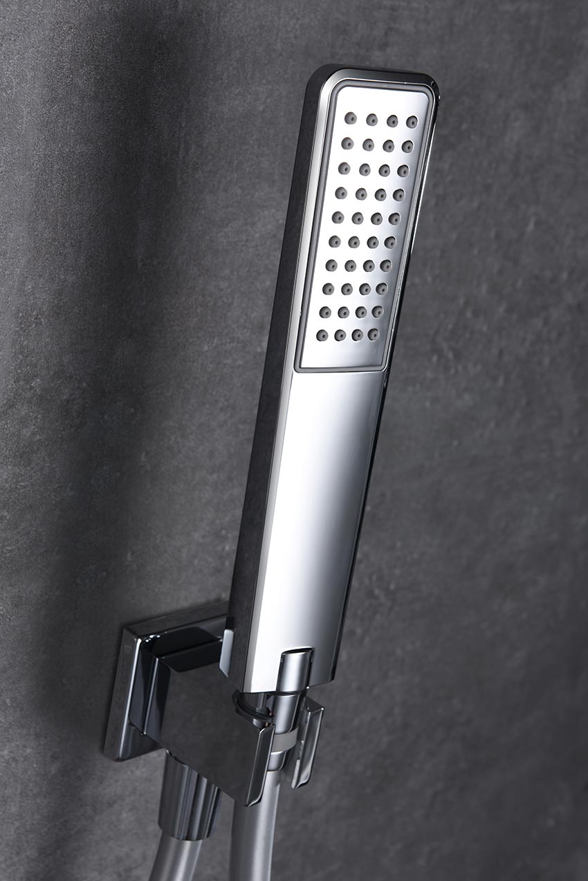 Chrome Single Handle Recessed Shower Set Sweden Series, detail view