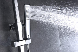 Chrome Single Lever Shower Set Modern Design, detail view