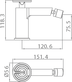 Matte Black Bidet Mixer Tap Modern Minimalist Design, view 3