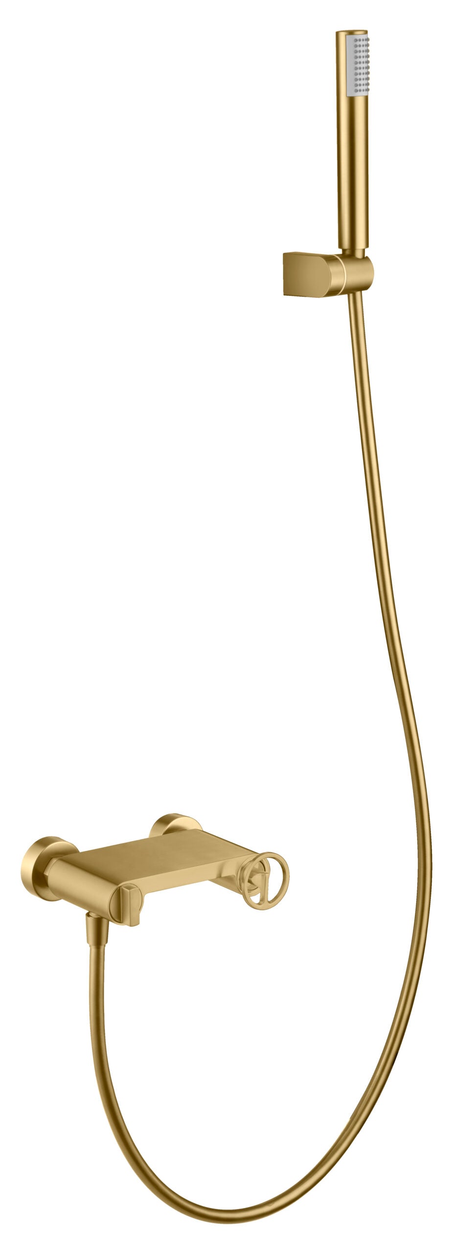 Brushed Gold Single Handle Shower Kit Modern Design, view 2