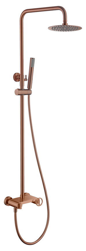 Brushed Rose Gold Single Handle Shower Set, view 2