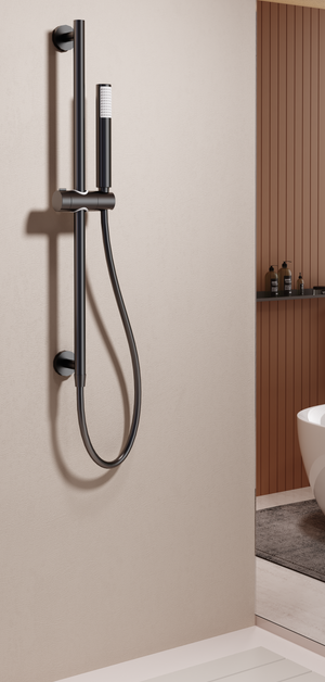 Adur Black Gun Metal Sliding Shower Rail with Water Outlet, view 4
