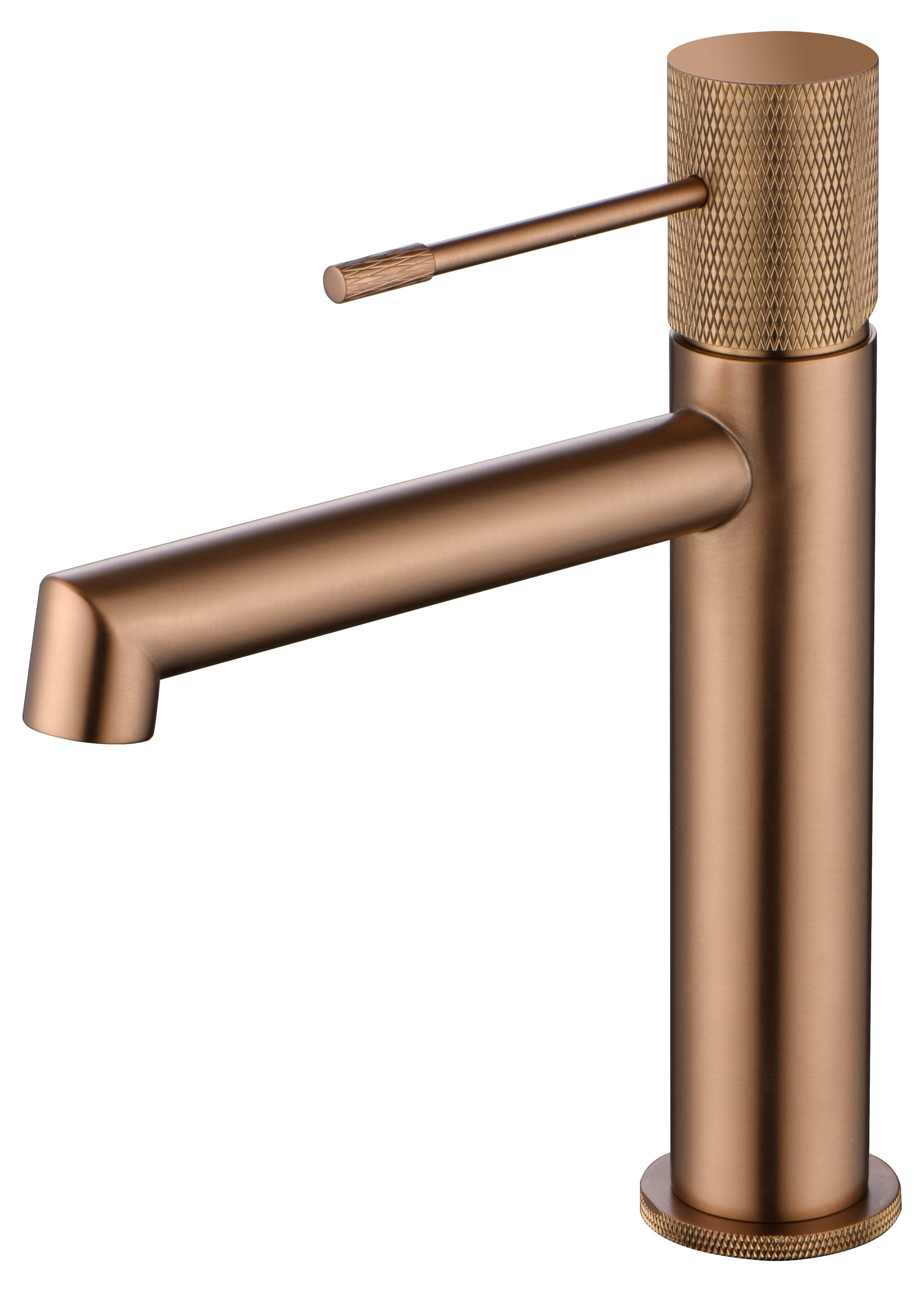 Brushed Rose Gold Basin Mixer Faucet Modern Single Lever, view 2