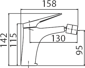 Brushed Rose Gold Bidet Mixer Modern Bathroom Faucet, view 3