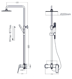 Brushed Gold Single Handle Shower Set Modern Design, view 6