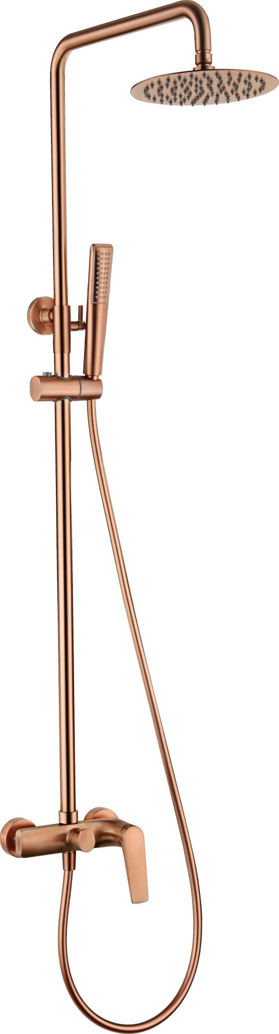 Brushed Rose Gold Single Handle Shower Set, view 2