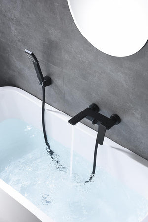 Matte Black Fiji Shower Faucet Modern Bathroom Set, detail view