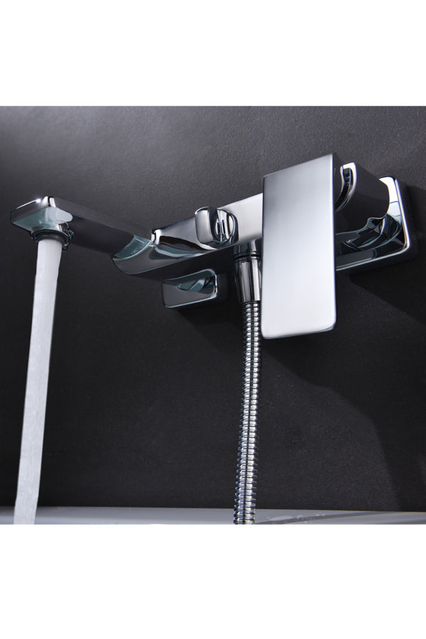 Chrome Shower Faucet Set Modern Minimalist Design, view 2