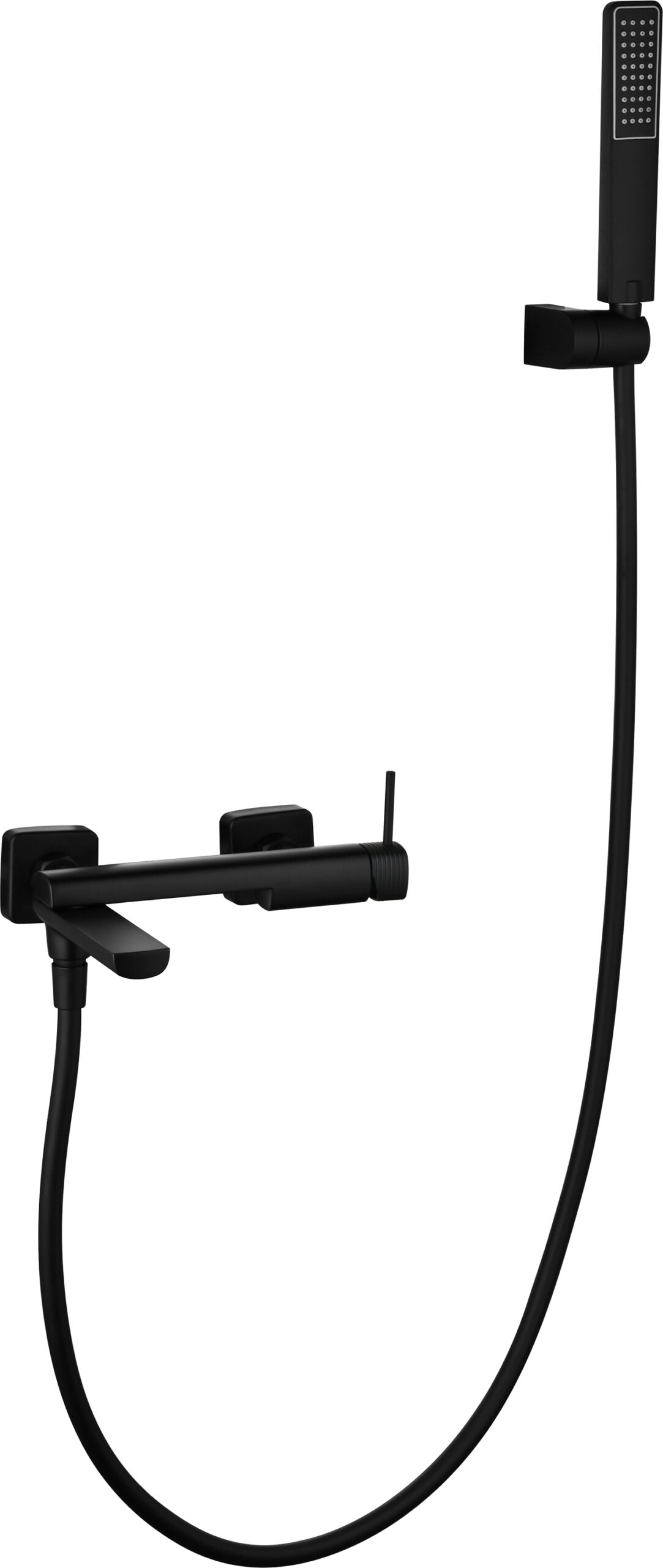 Firenze Matte Black Single Lever Bath and Shower Kit, main product view