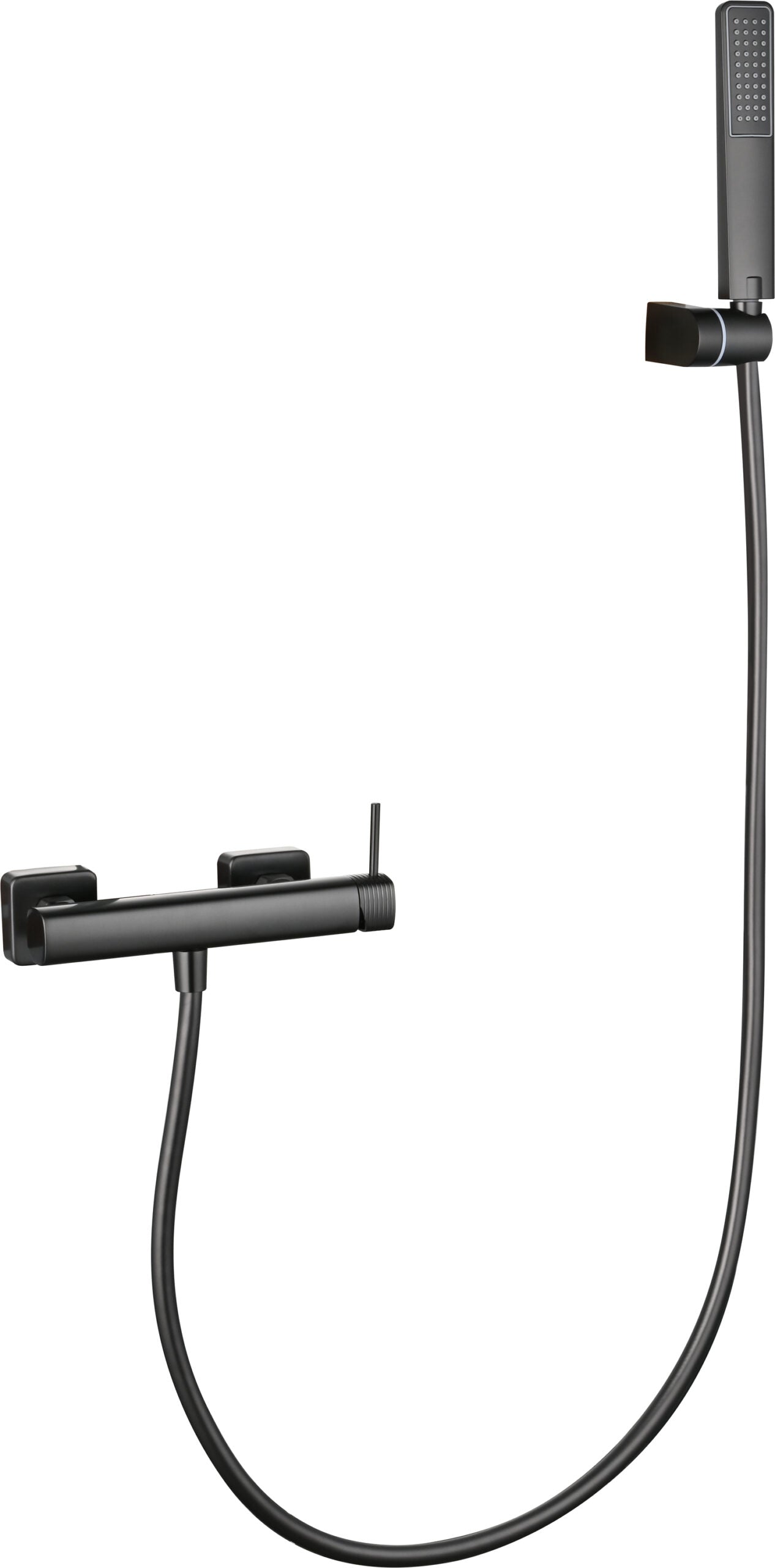 Firenze Black Gun Metal Single Lever Shower Kit, main product view