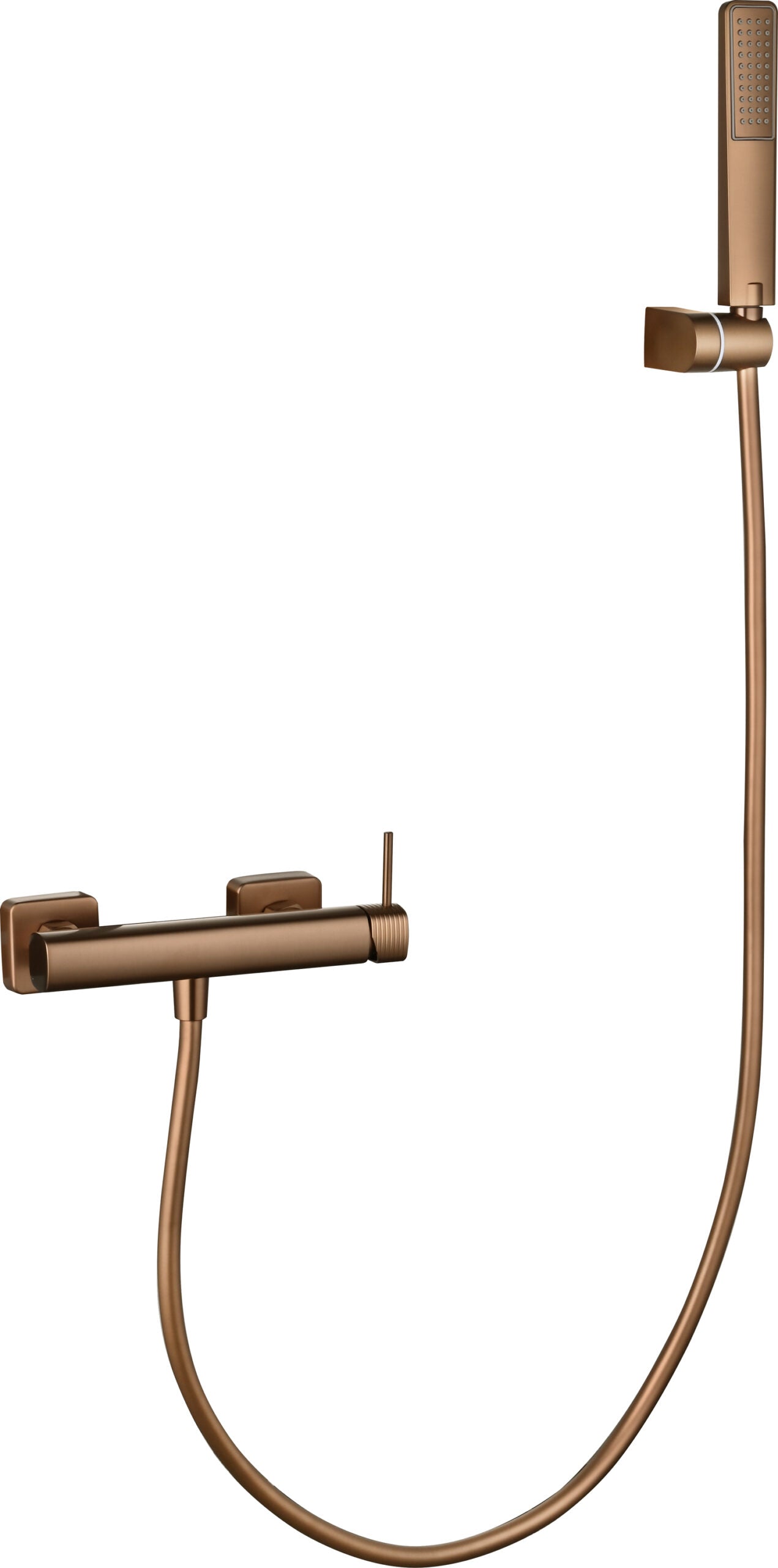 Firenze Brushed Rose Gold Single Lever Shower Kit, main product view