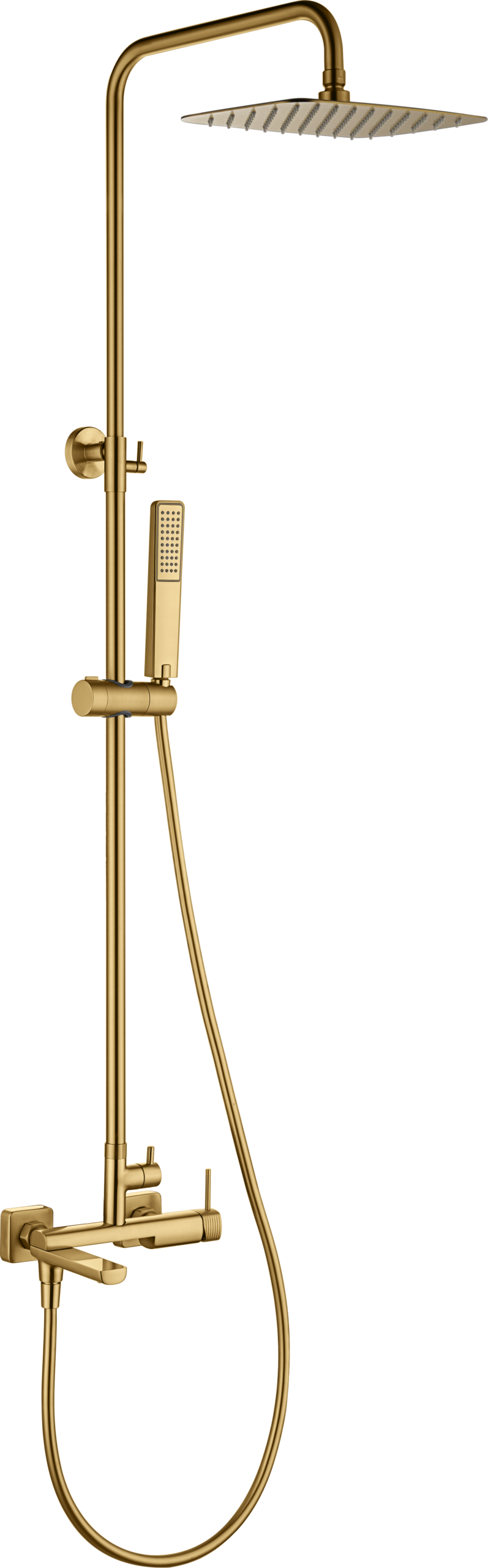 Firenze Brushed Gold Single Lever Bath and Shower Set, main product view