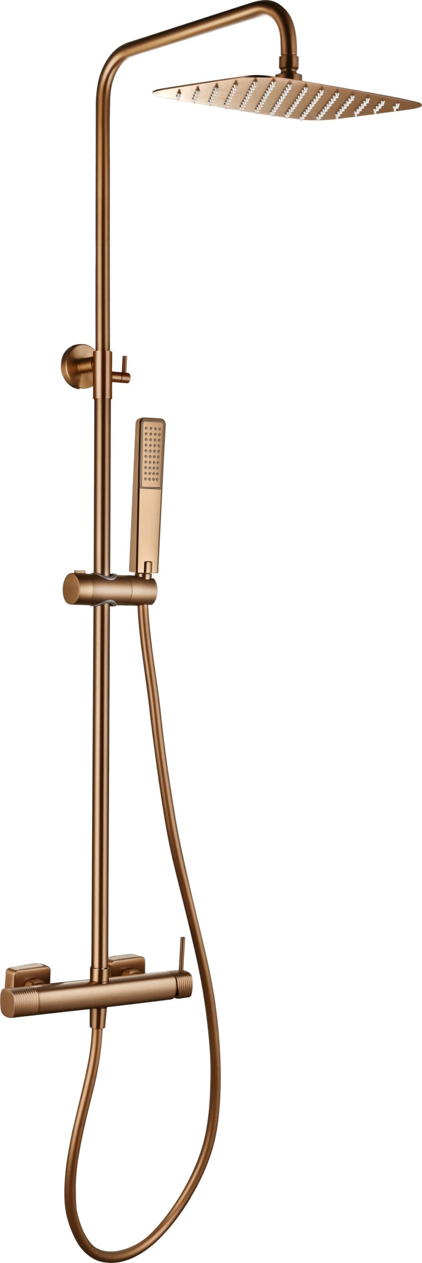 Firenze Brushed Rose Gold Single Lever Shower Set, main product view
